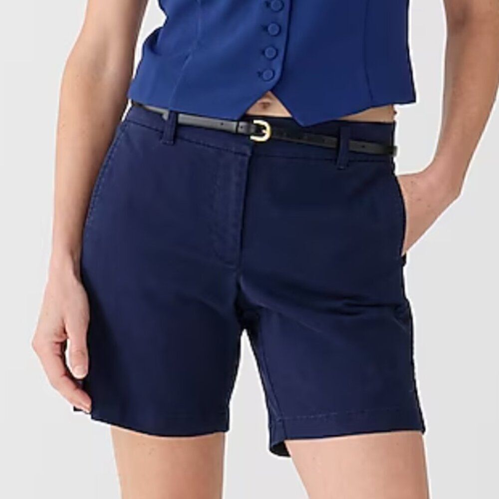 J. Crew 7" stretch chino short in Navy Blue size 16 NWT